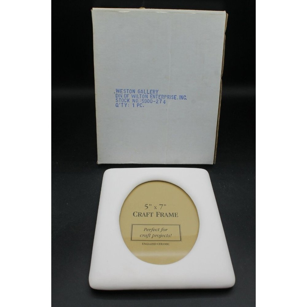 Unglazed Ceramic 5"x7" Picture Frame Vintage Weston Gallery Craft Frame
